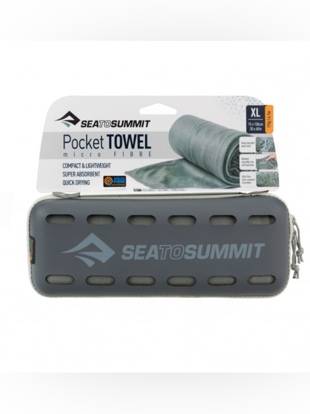 Sea to Summer XL Gray Pocket Towel